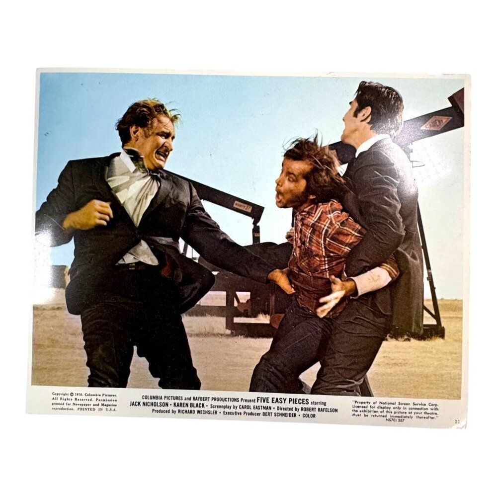 Original 1970 Five Easy Pieces Movie Lobby Card With Jack Nicholson Promo Photo